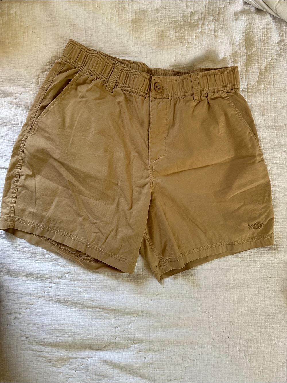 AFTCO Men's Everyday Stretch Shorts in Dark Sand - 7”